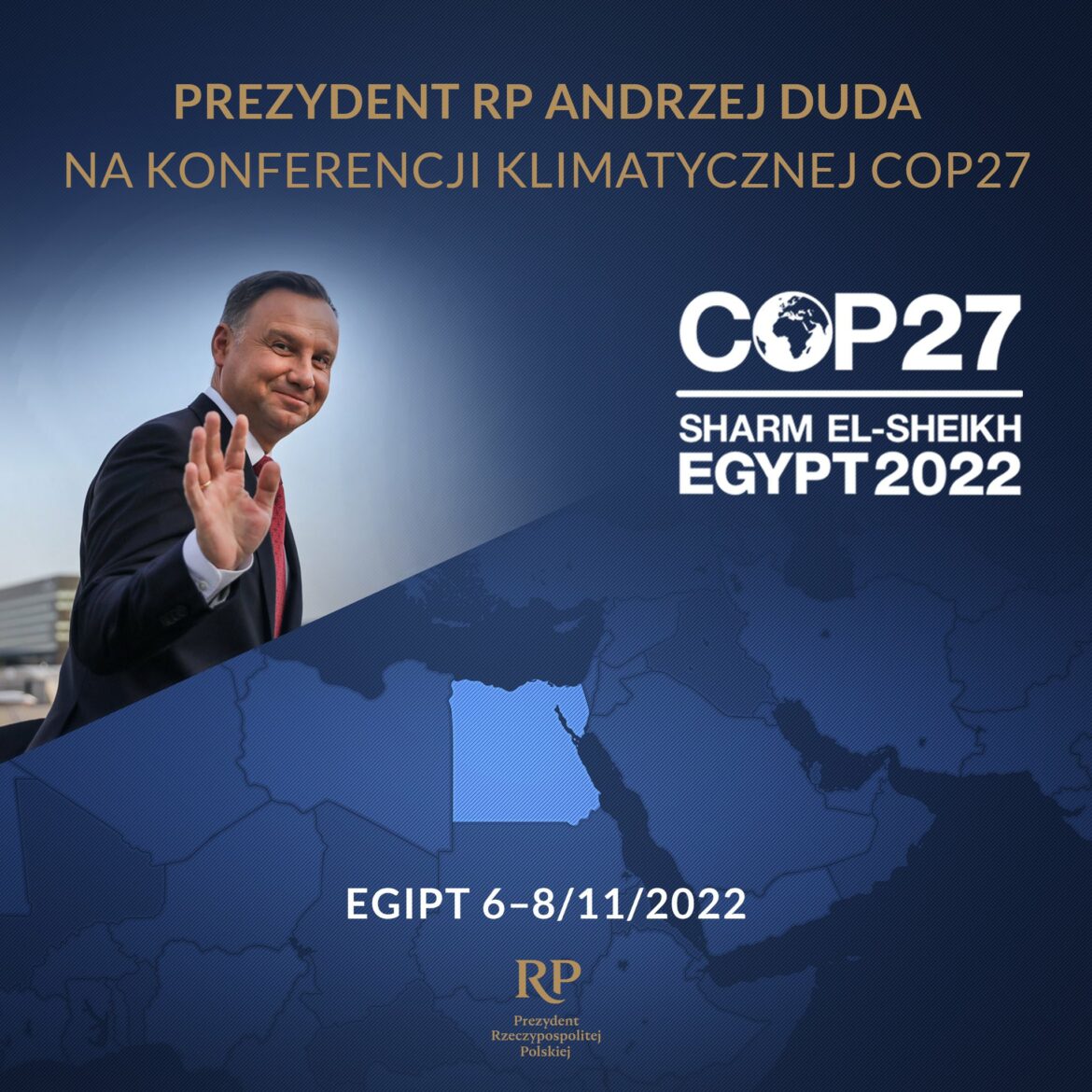 Prezydent Polski w Egipcie fot. Twitter @prezydentpl