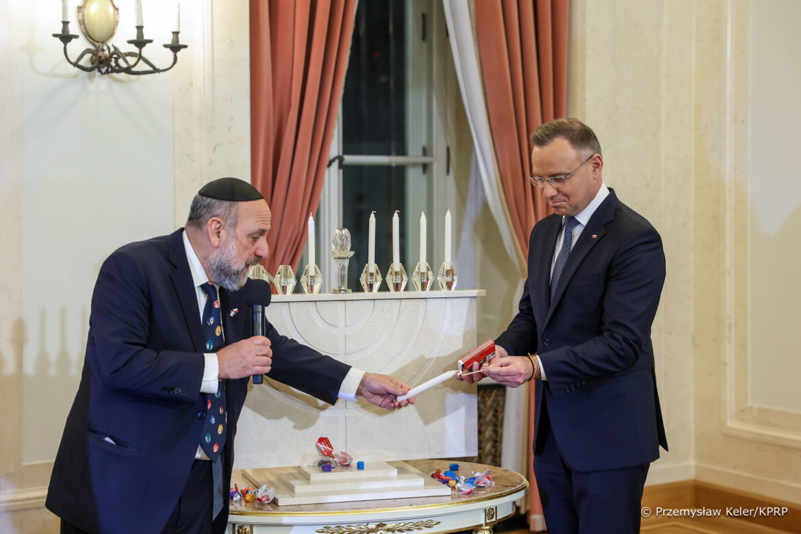 uroczystość zapalenia swiec chanukowych – fot. Kancelaria Prezydenta RP